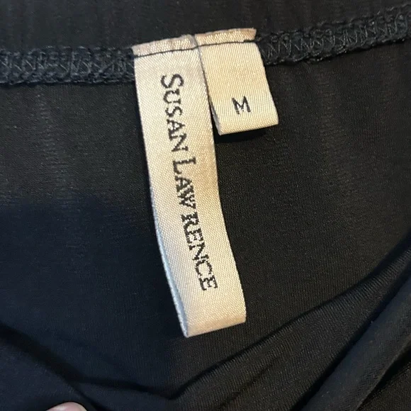 Susan Lawrence Black Maxi Skirt Pleats Elastic Waist Size M - Picture 2 of 7